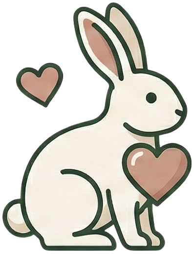Bunny with hearts illustration